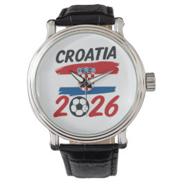 Croatia 2026 Soccer Fan Design Flag Colors Armbanduhr