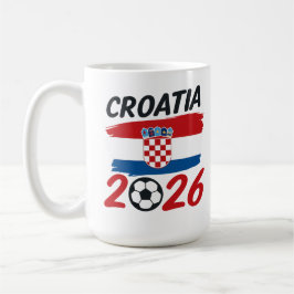Croatia 2026 Soccer Fan Design Flag Colors Kaffeetasse