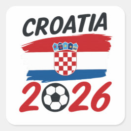 Croatia 2026 Soccer Fan Design Flag Colors Quadratischer Aufkleber