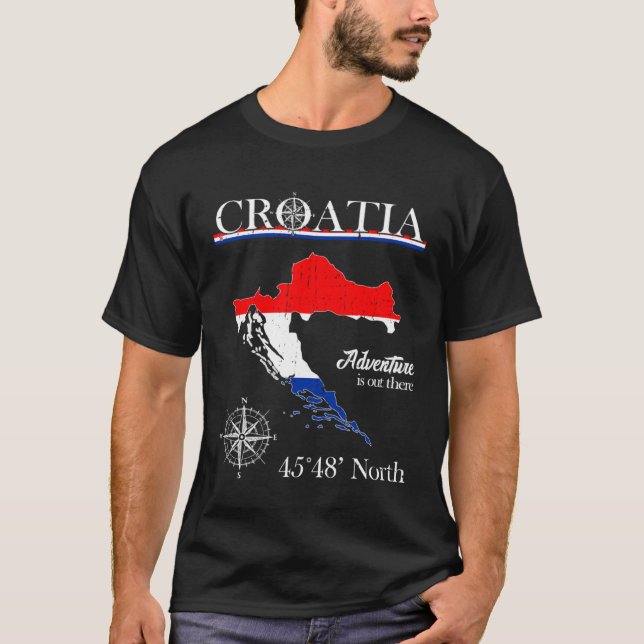 Croatia  Adventure Is Out There  Hrvatska Croatian T-Shirt (Vorderseite)