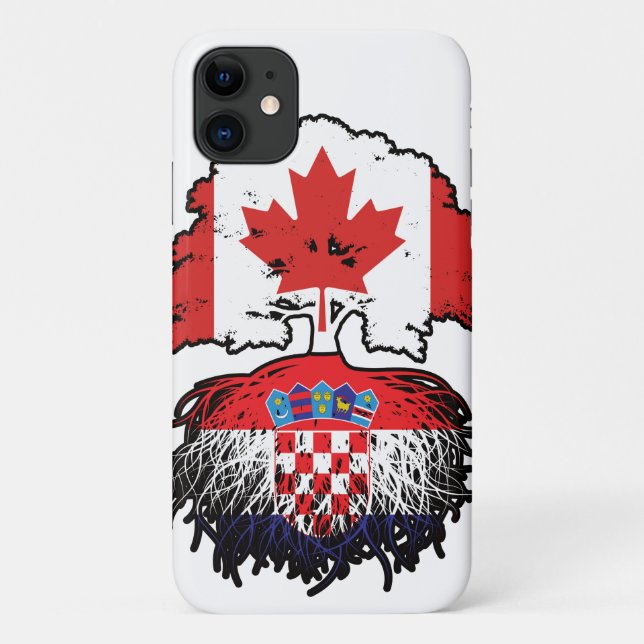 Croatia Croatian Canadian Canada Tree Roots Flag Case-Mate iPhone Hülle (Rückseite)