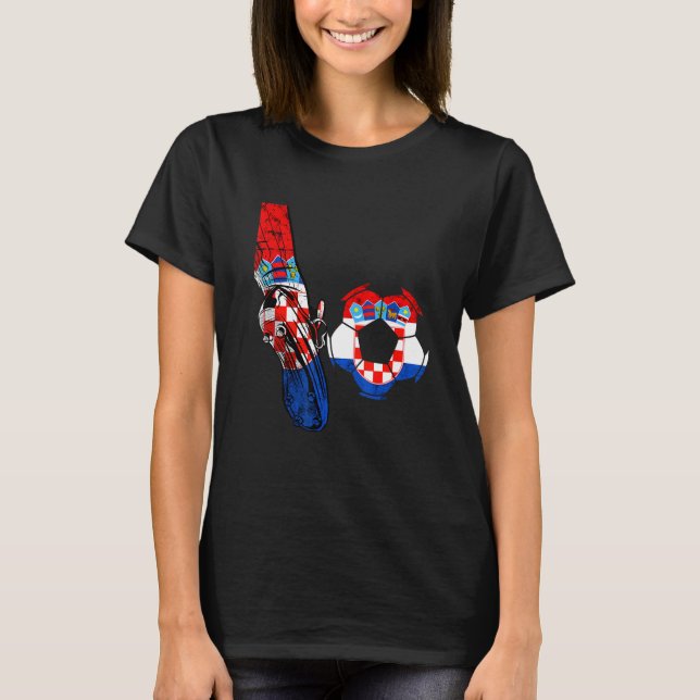 Croatia Croatian Flag Croatian Football Kick Croat T-Shirt (Vorderseite)