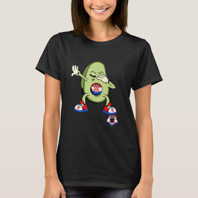 Croatia Dabbing Avocado Croatian Flag Hrvatska Soc T-Shirt (Vorderseite)