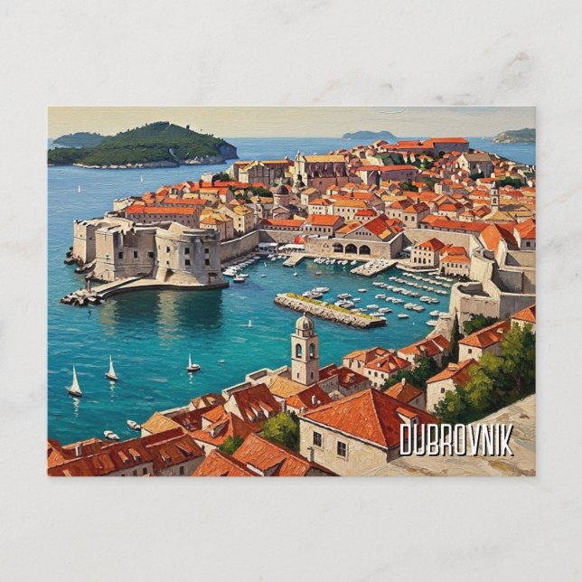 Croatia Dubrovnik Travel Feiertagspostkarte (Vorderseite)