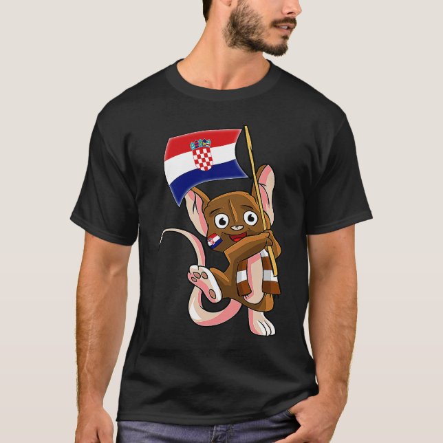 Croatia Fan Mouse T-Shirt (Vorderseite)
