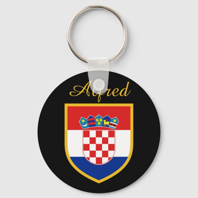 Croatia Flag Personalized Schlüsselanhänger (Vorderseite)