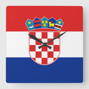 Croatia Flag Quadratische Wanduhr