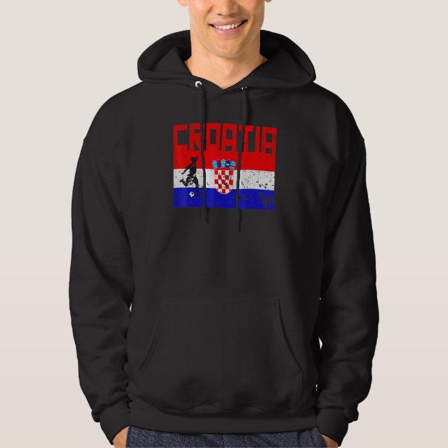 Croatia Football Soccer Fan Jersey Flag Zagreb Cro Hoodie (Vorderseite)