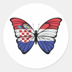Croatia Hypolimnas Butterfly Runder Aufkleber