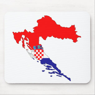 Croatia Map Country Borders Flag States Countries. Mousepad