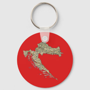 Croatia Map Keychain Schlüsselanhänger
