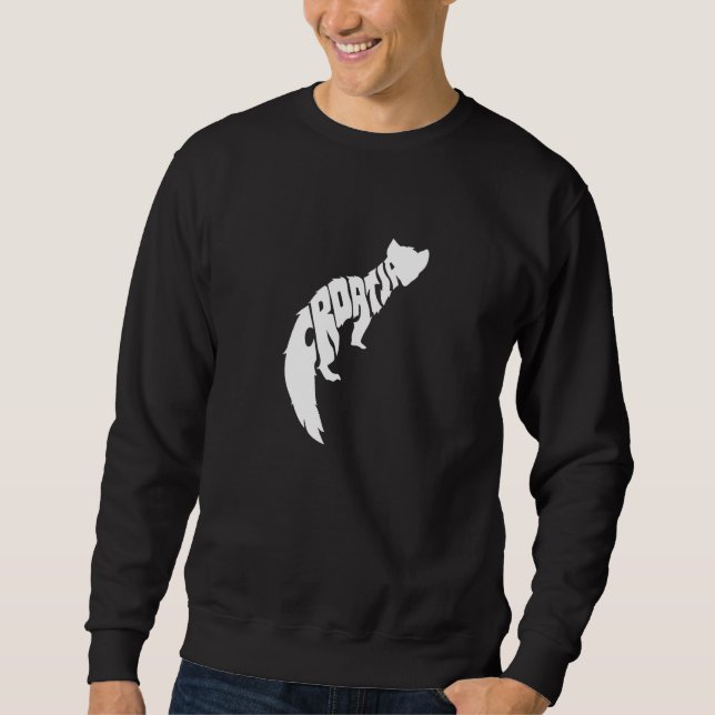 Croatia Pine Marten Word  Animal Sweatshirt (Vorderseite)