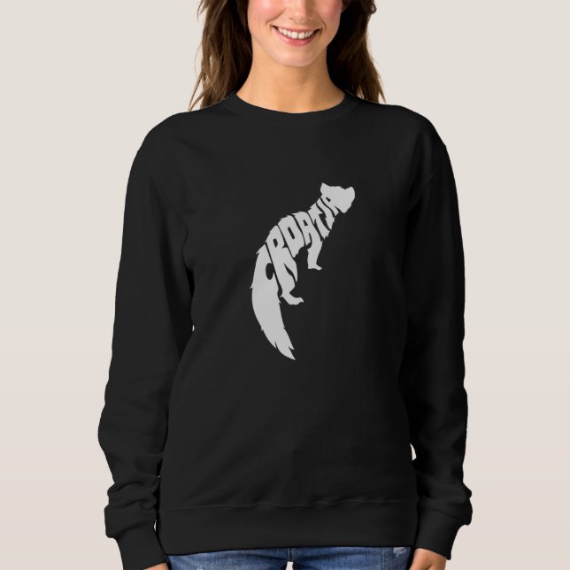 Croatia Pine Marten Word  Animal Sweatshirt (Vorderseite)