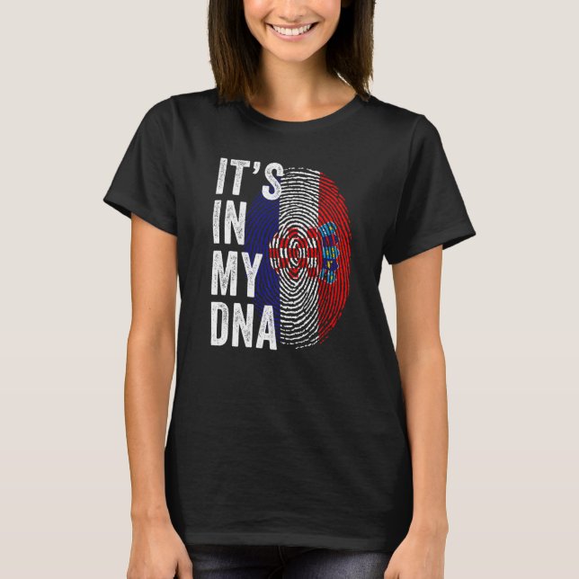 Croatia Pride It's In My DNA Cute Croatian Fingerp T-Shirt (Vorderseite)