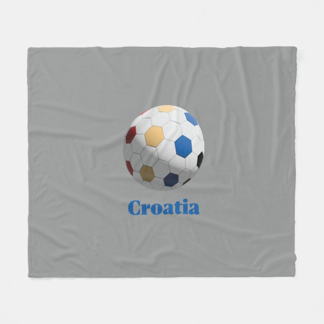 Croatia Soccer Fleecedecke (Vorderseite (Horizontal))