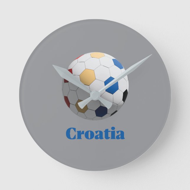 Croatia Soccer Runde Wanduhr (Vorderseite)