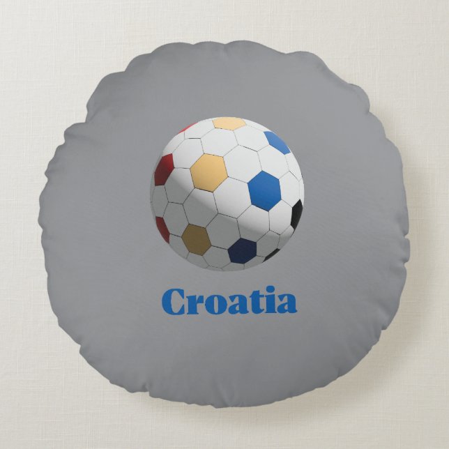 Croatia Soccer Rundes Kissen (Vorderseite)