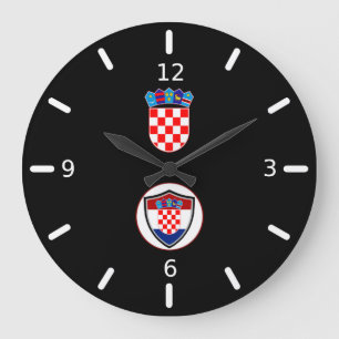 Croatian flag-coat arms large clock große wanduhr