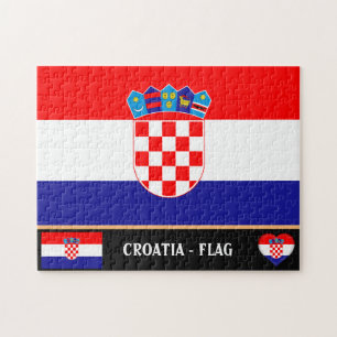 Croatian Flag & Croatia - country, holiday /sports Puzzle