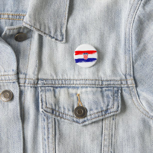 Croatian Flag Gift Football Fan Sports Button