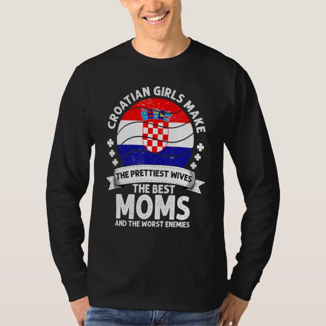 Croatian Mom Mothers Day Mama Croatian American T-Shirt (Vorderseite)