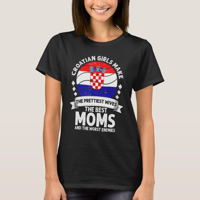 Croatian Mom Mothers Day Mama Croatian American T-Shirt (Vorderseite)