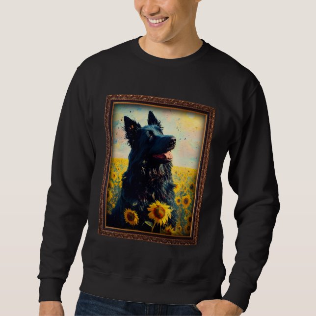 Croatian Sheepdog Painting Sunflower Flower Mom Wo Sweatshirt (Vorderseite)