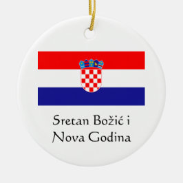 Croation Frohe Weihnachten und glückliche Neujahrs Keramik Ornament