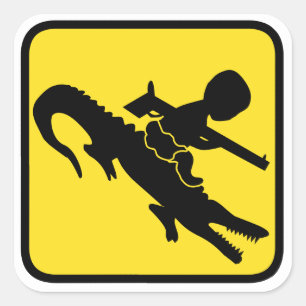 Croc Baby-Gefahr Quadratischer Aufkleber