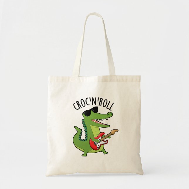 Croc N Roll Funny Crocodile Pub Tragetasche (Vorne)