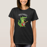 Croc N Roll Funny Crocodile Pun Dark BG