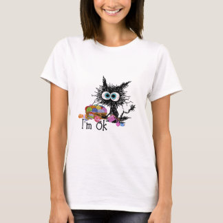 Crochet and knitet Im Ok Funny Cat Crochet Strick T-Shirt