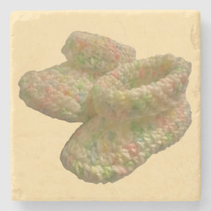 Crochet Baby Shoes Design Steinuntersetzer