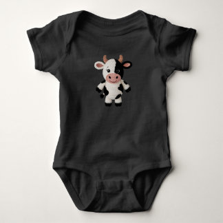 Crochet Black and White Cow Baby Strampler