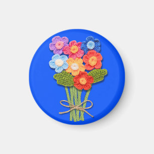 Crochet Blume Bouquet, Crochet Lover Magnet