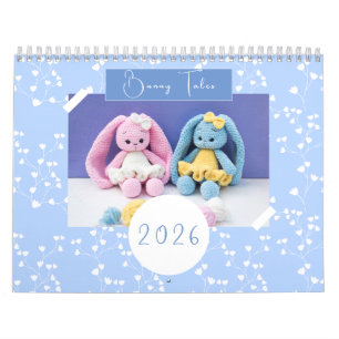 Crochet Bunny Calendar 2026 - Handmade Family Art Kalender