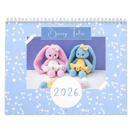 Crochet Bunny Calendar 2026 - Handmade Family Art Kalender