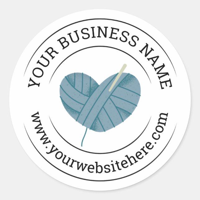 Crochet Business Blue Packaging Sticker (Vorderseite)