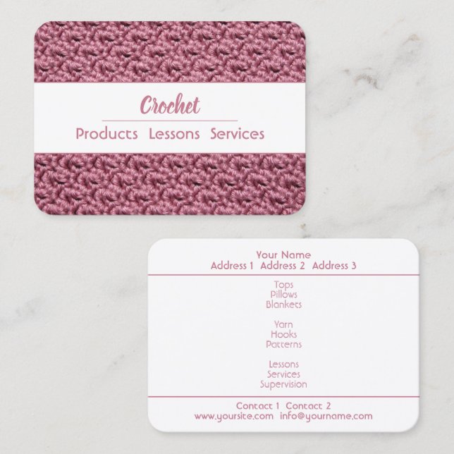 CROCHET - Business Card Visitenkarte (Vorne/Hinten)