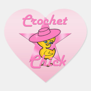 Crochet Chick #8 Herz-Aufkleber