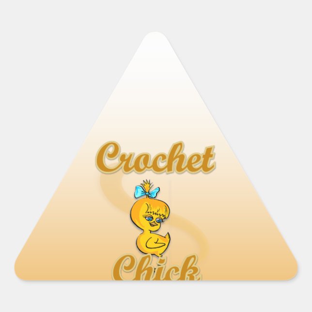 Crochet Chick Dreieckiger Aufkleber (Vorderseite)