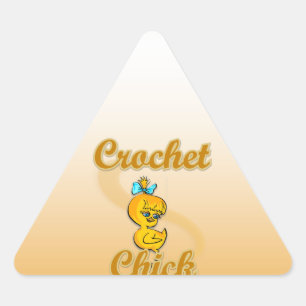 Crochet Chick Dreieckiger Aufkleber