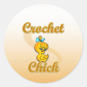 Crochet Chick Runder Aufkleber