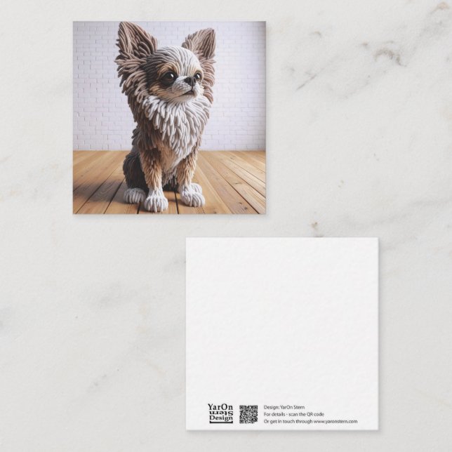 Crochet Chihuahua Greeting Card Mitteilungskarte (Vorne/Hinten)