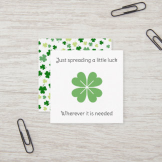 Crochet Clover Trinket Spreading Luck Karma Cards  Quadratische Visitenkarte