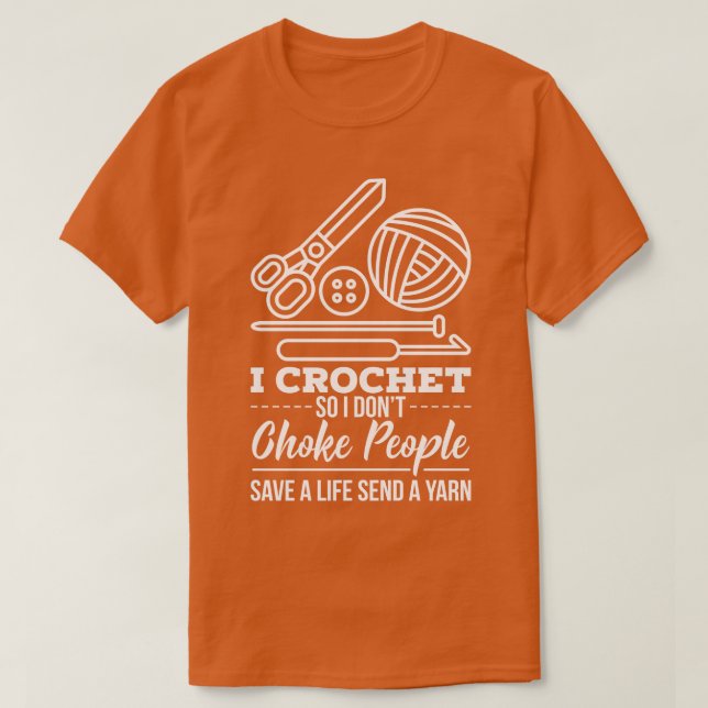 Crochet Crocheter Yarn T-Shirt (Design vorne)