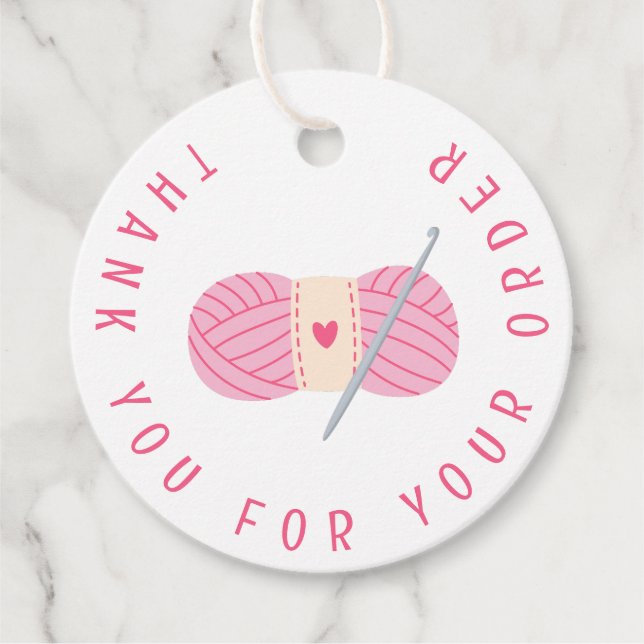 Crochet Crocheting dankt Ihnen für Ihre Bestellung Geschenkanhänger (Vorderseite)