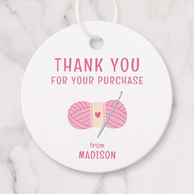 Crochet Crocheting dankt Ihnen für Ihren Einkauf Geschenkanhänger (Vorderseite)