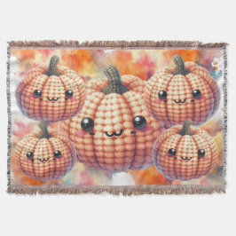 Crochet Cute Pumpkin Decke