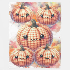Crochet Cute Pumpkin Fleecedecke